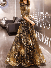 <tc>Elegancka sukienka Preslie złota</tc>