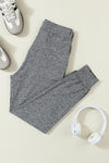 Gray Drawstring Waist Pocketed Joggers