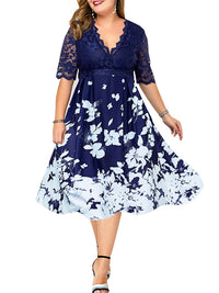 SUKIENKA PLUS SIZE KORNELIA kolor ciemnoniebieski