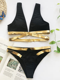 TWO PIECE SWIMWEAR HAYLEE black and gold