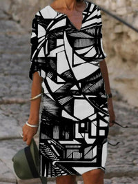 <tc>Mini sukienka Tania czarno-biała</tc>