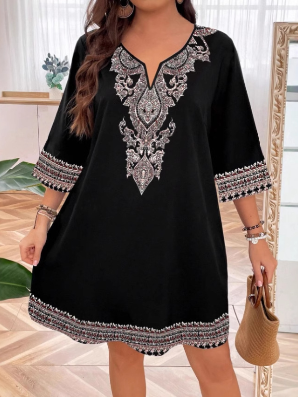 PLUS SIZE DRESS SAVEN black