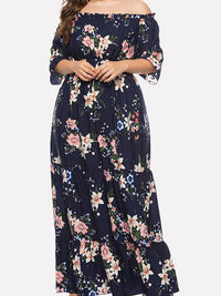 SUKIENKA MAXI PLUS SIZE VICTORIA kolor granatowy