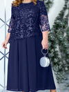<tc>Plus size sukienka Koron ciemnoniebieska</tc>