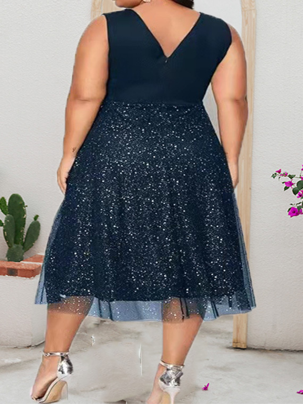 SUKIENKA PLUS SIZE KYNTHIA ciemnoniebieska