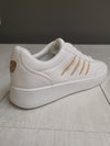 SNEAKERS BECCA white and gold