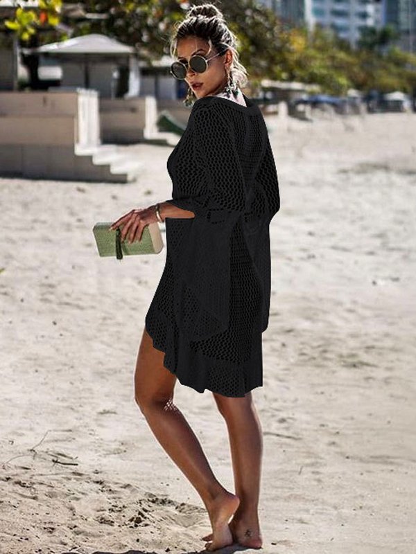 BEACH CROCHETED MINI DRESS ZITA black