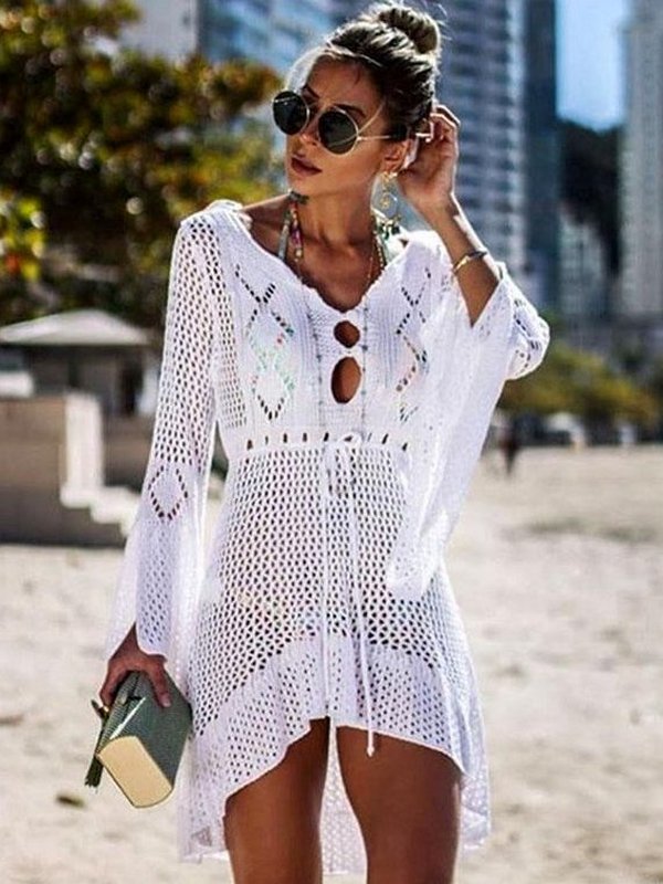 <tc>Mini plażowa sukienka szydełkowa Zita biała</tc>